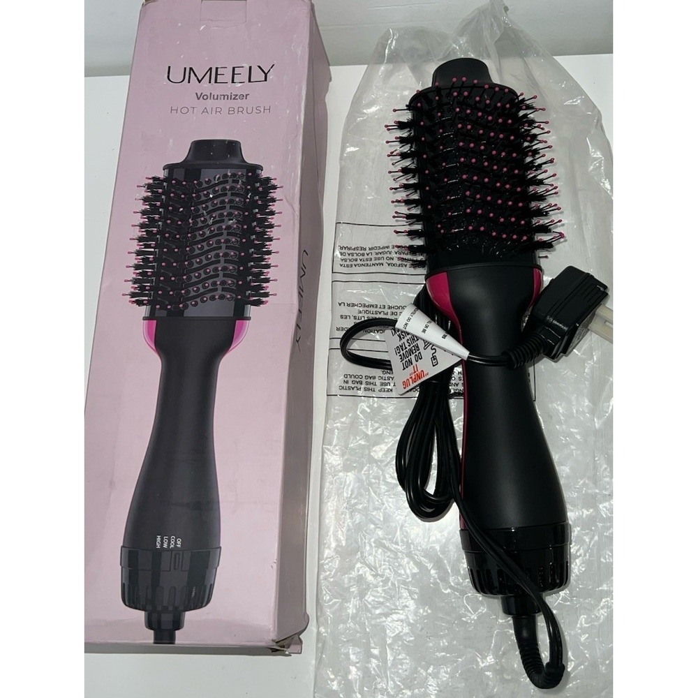 (b32/11)Umeely Hair and Blow Dryer Brush 4 in 1 Hair Dryer and Styler Black/Pink